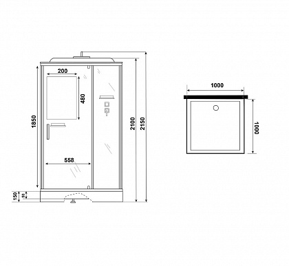 Душевая кабина Niagara Standart ST100/15Q 100х100 с низким подоном