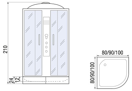 Душевая кабина River Desna 90/24 MT 90х90 со средним поддоном Душевая кабина River Desna 90/24 MT 90х90 со средним поддоном