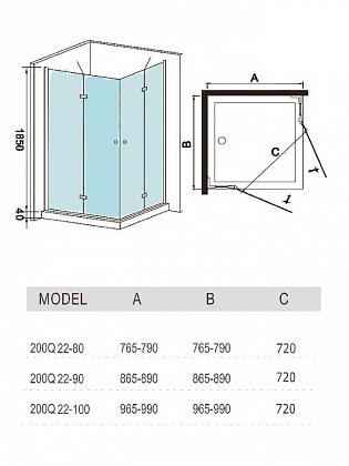 Душевой уголок WeltWasser WW200 200Q22-100 100x100 без поддона