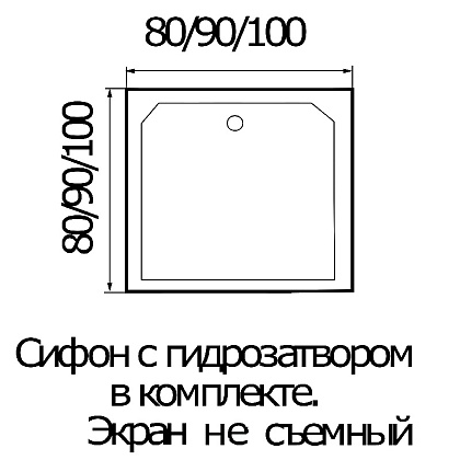 Душевой поддон RIVER WEMOR 100/14 S квадратный