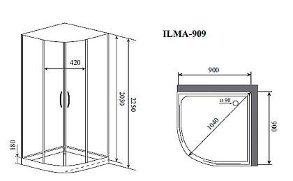 Душевая кабина TIMO ILMA 909