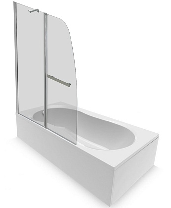 Шторка на ванну PARLY F03 120x130 прозрачное стекло